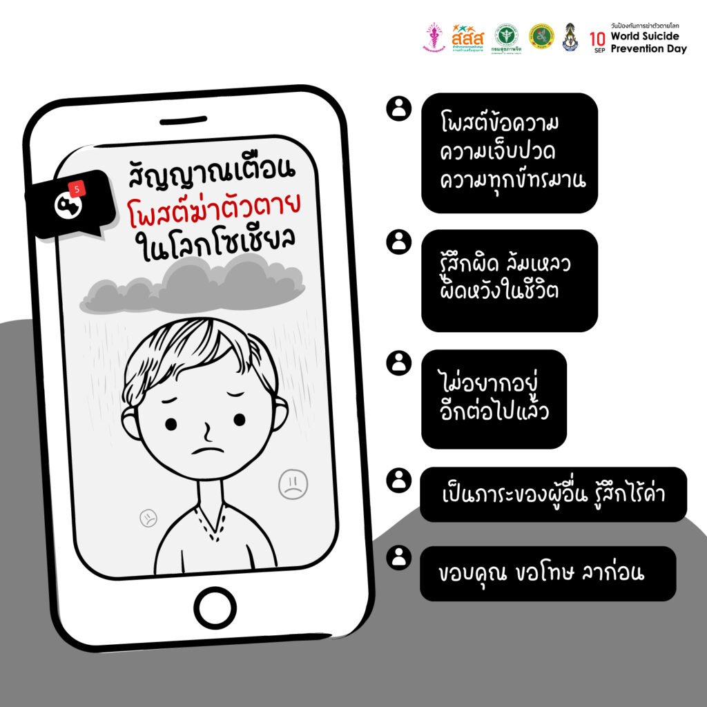 5 สัญญาณเตือนเสี่ยงฆ่าตัวตาย บนโซเชียล